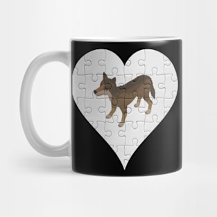 Jigsaw  Wolf Heart Design - Wild Animal Wolf Mug